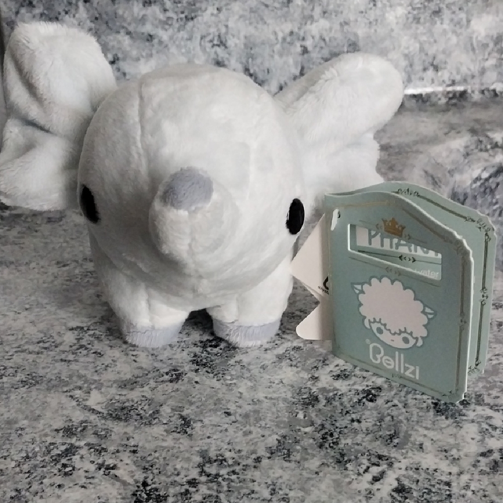 Plush Elephant - Soft White and Gray